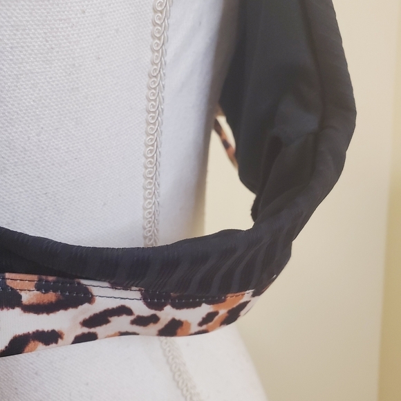 Nine west black animal print bikini top size XL - Picture 5 of 7